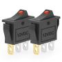 QCQIANG 2PCS AC 16A 250V 20A 125V Rocker Switch with Red LED Light, Rocker Button Switch for Cars, Motorcycles, Vacuum Cleaners