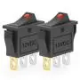 QCQIANG 2PCS AC 16A 250V 20A 125V Rocker Switch with Red LED Light, Rocker Button Switch for Cars, Motorcycles, Vacuum Cleaners