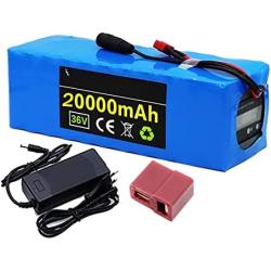 Jieoto 36V E-Bike Battery Pack 20000Mah Lithium-Ion Battery Electric Bike Scooter Battery Pack Electric Bicycle Battery for 500W 350W 250W 200W Motor with BMS and Charger