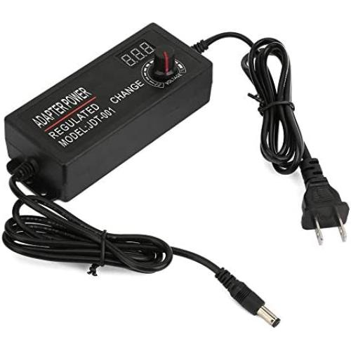 AC/DC Power Supply Adapter Universal 9-24V Voltage Display Speed regulating Power Supply with Voltage Adjustment knob for Motor Speed Control