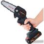 Tebfox Mini Chainsaw Cordless Electric 4-Inch Chainsaw with Brushless Motor, 0.7kg One-Hand Battery Powered Mini Chainsaw for Pruning Shears Tree Branch Wood Cutting 1free