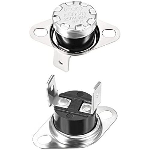 uxcell KSD301 Thermostat 40°C/104°F 10A N.C Adjust Snap Disc Temperature Switch for Microwave,Oven,Coffee Maker 2pcs