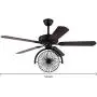 Retro Industrial Ceiling Fan Light 3-Lights E26 Fixture for Restaurant/Living Room/Bedroom Create Steampunk Era Style Chandelier (52 inch)