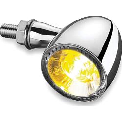 Kuryakyn 2552 Motorcycle Lighting Accessory: Kellermann Bullet 1000 PL, Front LED Running/Turn Signal/Blinker Light, White/Amber, Chrome, Pack of 1