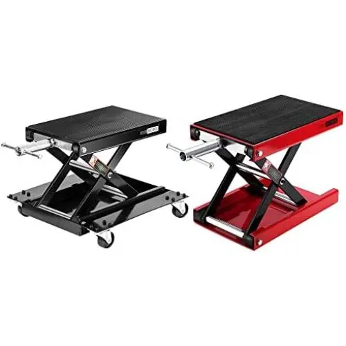 VIVOHOME 1100 Lbs Steel Wide Deck Motorcycle Lift ATV Scissor Lift Jack with Steel Motorcycle ATV Wide Deck Scissor Lift Jack Crank Hoist Stand