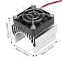 1/10 RC Aluminum Alloy Heat Sink with Cooling Fan for 540/550 / 3650 Motor RC Car (Silver)