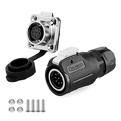 CNLINKO 5A Male Socket Plug M16 9PIN Audio Connector Waterproof, Panel Mount Ethernet Signal Connector, Solder Wire to Board Connector for Indoor Outdoor Automotive Electrical (9 PIN)