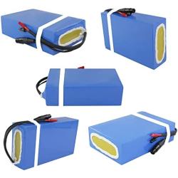 Grideto E-Bike Battery, 36V 20AH Waterproof PVC Battery Pack,Lithium Ion Battery Pack with BMS Protection and 3A Charger, for 200W 250W 350W 500W Motor