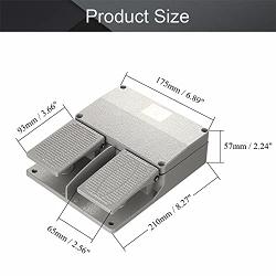 Fielect Foot Pedal Switch Aluminum Momentary Control Nonslip Foot Pedal Switch Self Reset Foot Pedal Controller NO NC 250V 10A YDT1-15 1Pcs