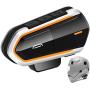 Motorcycle Bluetooth Headset, Helmet Communication System, Motorcycle Walkie-Talkie Helmet Intercom Heaphones with Mic/Automatic Answer/HD Music (intercom-BE6)