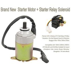 GY6 Starter (9teeth) for GY6 4-Stroke Engine 150cc 125cc 50cc 200cc 250cc Scooters Moped ATV Go Kart Compatible with 4 Wheelers Dirt Bikes Baja Jonway Roketa Coolster