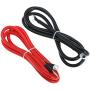 2 AWG Battery Cable 2AWG Gauge Battery Inverter Cables with 3/8 in Lugs Pure Copper Power Inverter Wire Set for Solar Marine Boat RV Car Motorcycle 2pcs (7FT)