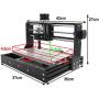 DIY CNC 3018PRO-M 3 Axis CNC Router Kit + PCB Milling, Wood Carving Engraving Machine + ER11 and 5mm Extension Rod (Working Area 300x180x45mm)