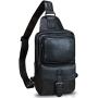 Genuine Leather Sling Bag Crossbody Motorcycle Bag Handmade Hiking Chest Daypack Retro Shoulder Backpack (Darkgrey)