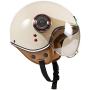 Open Face Helmet with Visor,Vespa Helmet 3/4 Motorcycle Helmet, Adults Retro Moped Helmets for Men Women, Half Face Motorbike Helmet for Vespa Scooter Chopper Jet Pilot Bobber, DOT Approved Helmet