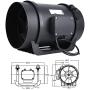 CHSOW 8 Inch Motor Ventilation Exhaust Fan Air Vent Duct Fan Adjustable Speed Controller 200mm Window Fan