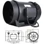 LRXDL 8 Inch Motor Ventilation Exhaust Fan Air Vent Duct Fan Adjustable Speed Controller 200mm Window Fan