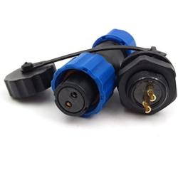 SD13 2pin Waterproof Power Connector, φ13mm 10A 380V High Voltage 1865mm Male Female Circular Power LED Connector Plug(Female)-Socket(Male) (2pin, Panel Moun)