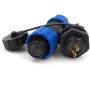 SD13 2pin Waterproof Power Connector, φ13mm 10A 380V High Voltage 1865mm Male Female Circular Power LED Connector Plug(Female)-Socket(Male) (2pin, Panel Moun)