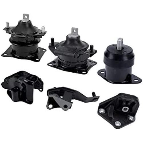 Engine Motor and Transmission Mount Set of 6 - Fits Honda Accord 2003-2007 2.4L Automatic Trans - Replaces A4526HY, A4517, A4509, A4542, A4516, A4510 - Front, Right, Rear, Upper Mounts