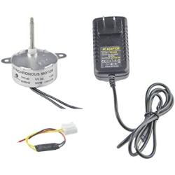 CHANCS TYC40 12V 5RPM DC 5RPM Shaft 46mm Synchronous Motor With DC Power Adapter - Input 100/240V Output DC 12V for Animated Dolls