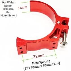 Xtreme Cool Red Motor Fan Bracket Holds 40mm X 40mm Fans… (54mm to 56mm Diameter Motor Bracket)