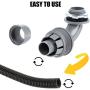 IYSHOUGONG 20PCS Liquid Tight Connector 1/2 Inch 90 Degree Flexible Conduit Liquid Tight Connector Non Metallic Electrical Conduit Connector Fitting Electrical PVC Conduit Fittings UL Listed