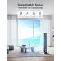 Tower Fan, PARIS RHÔNE Oscillating Fan, DC Motor with 28dB, 12 Speeds, 4 Modes, Night Light, 12H Timer, LED Display, Quiet Cooling Bladeless Fan with Remote for Bedroom Living Room & Office