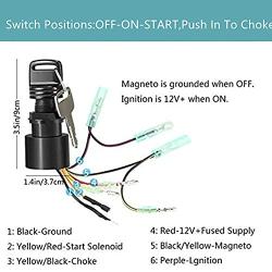 Boat Ignition Key Switch Assembly,87-17009A5 Ignition Starter Switch for Mercury Outboard Remote Control Box Motor 3 Position Off-Run-Start