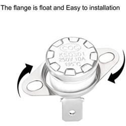 uxcell KSD301 Thermostat 195°C/383°F 10A Normally Closed N.C Adjust Snap Disc Temperature Switch 2pcs