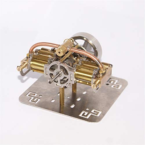 Teerwere Stirling Engine Motor 90 x 90 x 45mm Creative Mini Steam Engine Model Without Boiler for Model Ship (Color : Gold, Size : One Size)