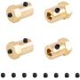 Rustark 4 Pcs 37mm Diameter DC Gear Motors Mounting Bracket Black Rust Resistance Gearbox Fixed Seat Gear Reduction Motor Holder with 4 Pcs 6mm Hex Coupling for Small Stepper Motors
