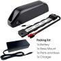 Jieoto 48V 10AH 13AH 15AH 17AH Ebike Battery, Electric Bicycle Battery Lithium ion Bike Battery with 2A Charger and BMS Protection Board for 200W~750W Electric Bike Motor