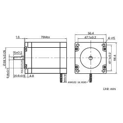 Cloudray Leadshine 2 Phase Stepper Motor 57HS13 for Nema 23 4A Length 76mm Shaft 6.35mm