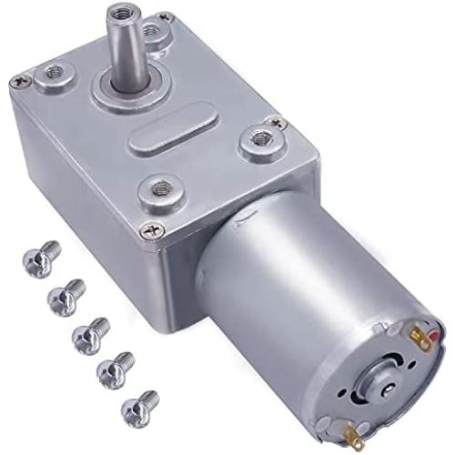 weideer DC 12V 45RPM Turbo Worm Geared Motor High Torque Micro 13mm Shaft Geared Motor with Screws JGY370-1245