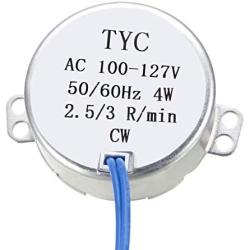 uxcell Electric Motor Turntable Synchronous Motor 100-127 VAC 2.5-3RPM 50/60 Hz 4W CW Direction for Hand-Made, Model or Guide Motor