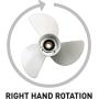 GELAIDI 13x19-K Upgrade Aluminum Outboard Propeller Compatible with Yamaha Engines 50HP-130HP, 15 Tooth, RH,3 Blades，White，No.6E5-45941-00-EL