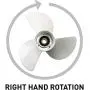 GELAIDI 13x19-K Upgrade Aluminum Outboard Propeller Compatible with Yamaha Engines 50HP-130HP, 15 Tooth, RH,3 Blades，White，No.6E5-45941-00-EL