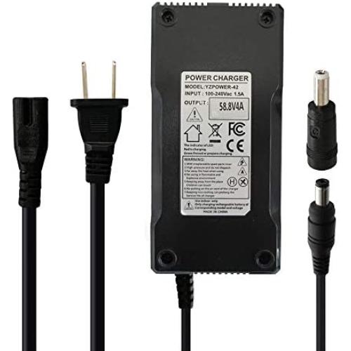 58.8V 4A Fast Battery Charger for 48V (51.8V 52V) 14S Lithium Battery Pack with DC 5.5x2.1mm / 5.5x2.5mm Plug
