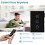 US WiFi Smart Timer Switch Glass Panel Wall Touch Curtain Roller Shutter Electric Motor Switch Controller by Tuya Smart Life App Voice Remote Control Works with Google Home Alexa for Smart Home