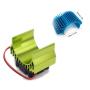 RC Motor Heatsink 540, Aluminum Motor Heat Sink with 6V Cooling Fan Fit 540 550 3650 Size Brushless Motor for 1/8 1/10 RC Car Truck Buggy Crawler(Green)