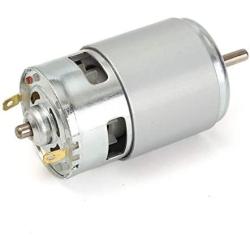 Xuulan Xianglaa-Motor 775 DC Motor DC 12V-36V 3500-9000 RPM, Ball Bearing Large Torque High Power Low Noise Motor Silver,