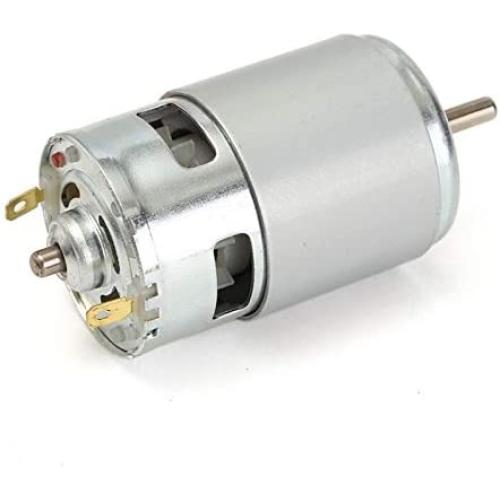 Xuulan Xianglaa-Motor 775 DC Motor DC 12V-36V 3500-9000 RPM, Ball Bearing Large Torque High Power Low Noise Motor Silver,