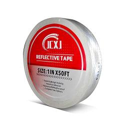 Reflective Tape White Silver 1InX50Ft DOT-C2 Outdoor Waterproof Conspicuity Safety Tape Trailer Self Adhesive Warning Caution Reflector Tapes for Cars Clothing Bikes Helmets Motorcycle