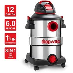 Shop-Vac 5926211 12 Gallon 6.0 Peak HP Wet/Dry Vacuum + 90585 Foam Sleeve Filter 5 Pack