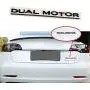 YHCDSEA Model 3 Y Dual Motor Badge Emblem Sticker Plaid Decor Compatible for Tesla Model 3 Y X S Accessories (Dual Motor-Matt Black)