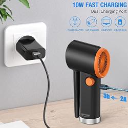 Cordless Air Duster for Computer Keyboard Cleaner, Replaces Compressed Air Cans, 6000mAh Fast Rechargeable Battery Powered, Portable Reusable Electric Air Blower,Stepless Speed Motor