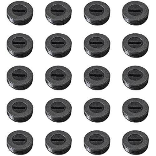 Heyiarbeit Carbon Brush Holder Caps 14mm O.D. 5mm Thickness Electric Motor Brush Cover Plastic Fitting Thread Black 20pcs