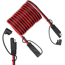 PAEKQ 16AWG SAE Extension Cable 10FT Solar Extension Cable Quick Disconnect Wire Harness 16 Gauge SAE to SAE Heavy Duty Extension Cable forAutomotive Marine Motorcycle Cars RV(10Feet)