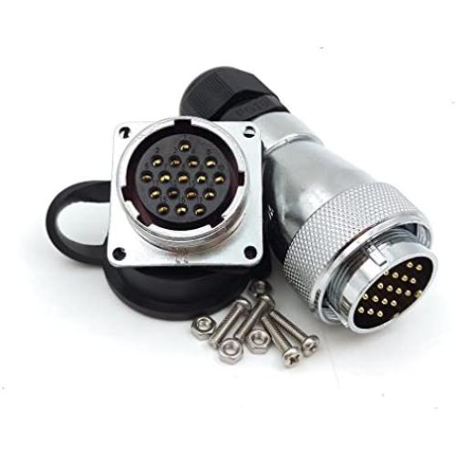 WF28 Matel Connector φ28mm Industrial Connector Industrial Device Power Plug 5PIN 7PIN 10PIN 12PIN 16PIN 17PIN 20PIN 24PIN 26PIN Electrical Motor Power Charger Plug Aviation Connector (17PIN, 1SET)
